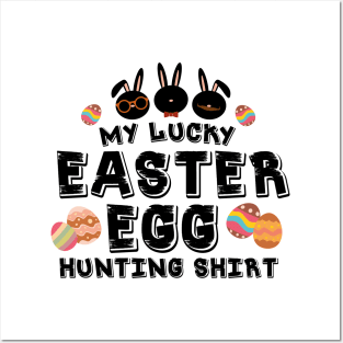 My Lucky Easter Egg Hunting Bunny Cute Posters and Art